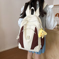 New plush charm backpack - cute japanese style, large capacity, lightweight school bag for middle school girls, plush double shoulder bag