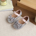 Vancahao girls' rhinestone bow princess shoes,  spring/autumn new korean style children's fashion soft sole leather shoes