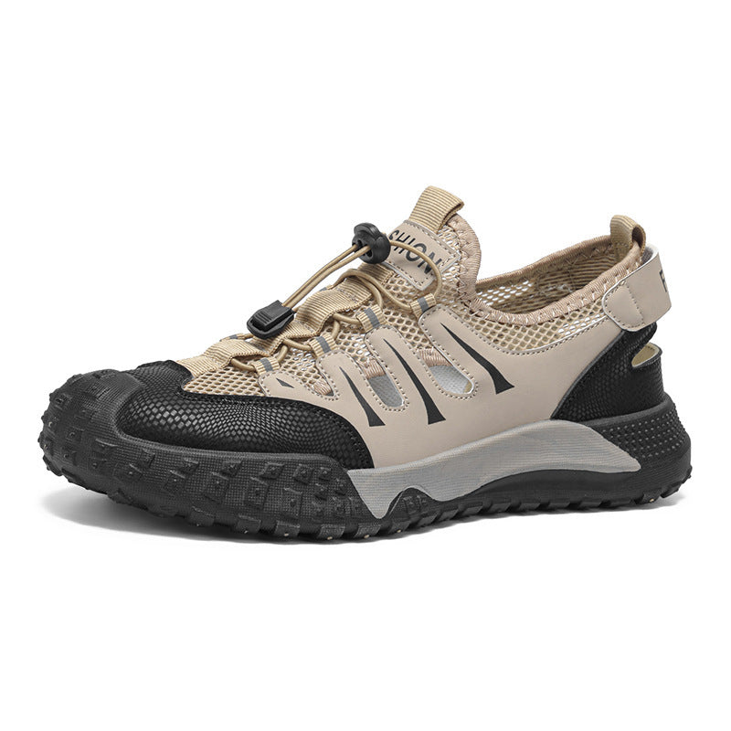 2026 summer men's clog sandals - outdoor wading, beach, anti-slip, soft sole, mesh, hollow-out, breathable casual shoes