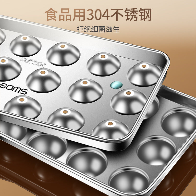 Cross-border 304 stainless steel household refrigerator ice box easy demoulding fruit ice grid mold food grade Ice Hockey mold
