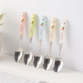 Cartoon rabbit portable cutlery set - 3-piece stainless steel spoon and chopsticks with ceramic handle