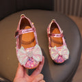 Girls'  spring new collection: sparkling soft-soled princess leather shoes for mid-to-large children - wholesale direct from the manufacturer, featuring hook-and-loop fasteners