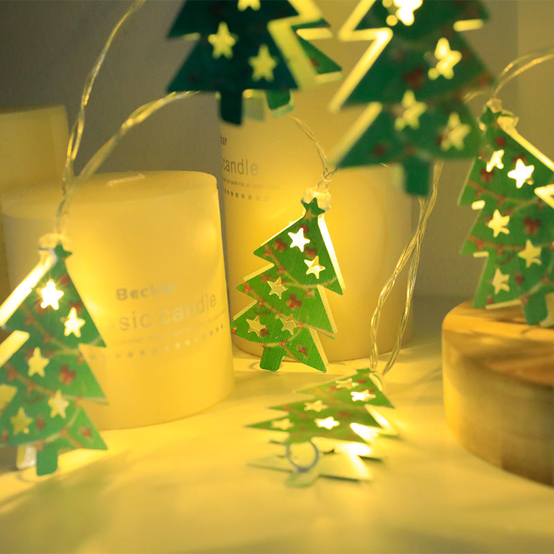 Christmas wrought iron Santa Claus LED light string deer Christmas tree mix and match Christmas elements ambient lights decorative lights