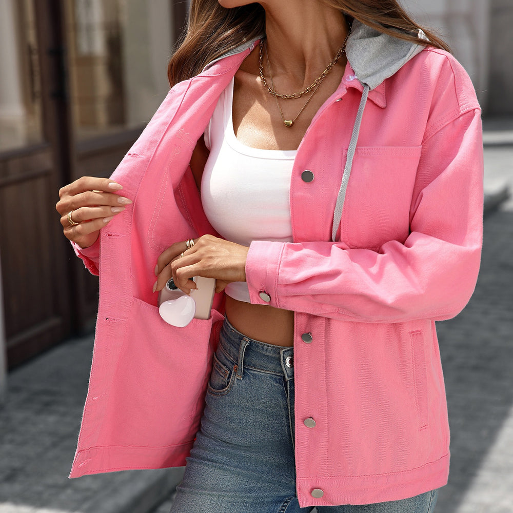 European and american cross-border e-commerce  new women's clothing  new retro washed denim jacket top