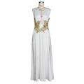 New arrivalfashion women's long skirt sexyfashion wedding evening dress deep v high slit part large swing mop long skirt