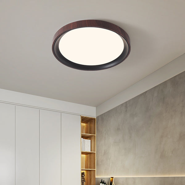 [Wow] Zhongshan home improvement lighting bedroom light retro walnut pattern eye protection study ceiling light modern minimalist