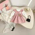 Girls' dress - spring/autumn  new collection - korean style polka dot princess dress with bunny long sleeves