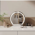 Semi-circular makeup mirror desktop desktop led smart lighted for home dressing mirror can be rotated popular ins style new arrival
