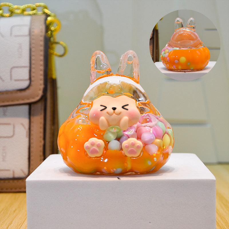 oversized three-dimensional quicksand KIKI shopping mall blind box figure desktop ornament car pendant DIY jewelry accessories