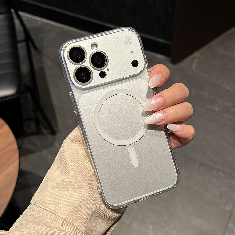 Magnetic transparent case suitable for iphone 17 full series magsafe wireless charging mobile phone case apple 16/15 hard case