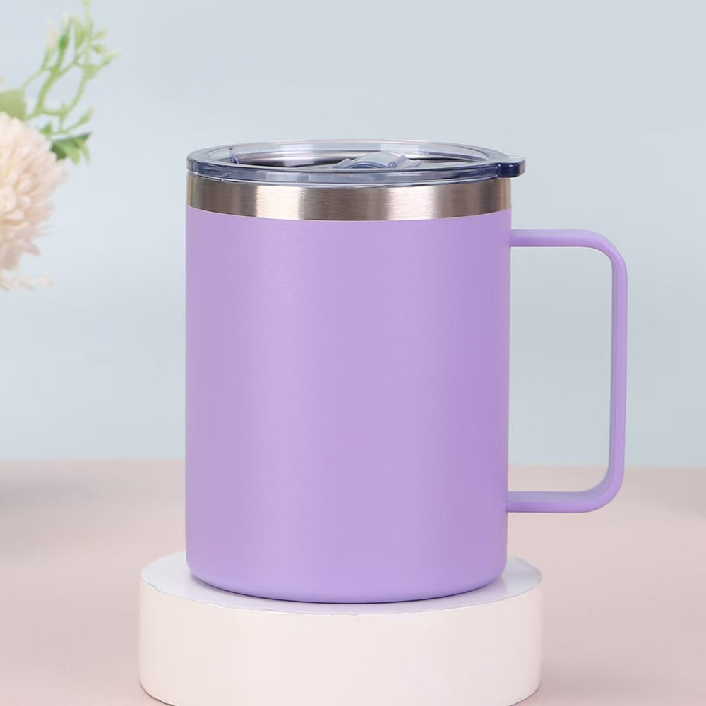 Amazon 304 stainless steel mug 12oz minimalist portable insulated tumbler with handle for home and office - wholesale