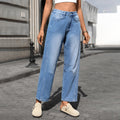 Wishfashion cross-border export women's clothing  independent station new washed loose wide-leg jeans nine-point pants