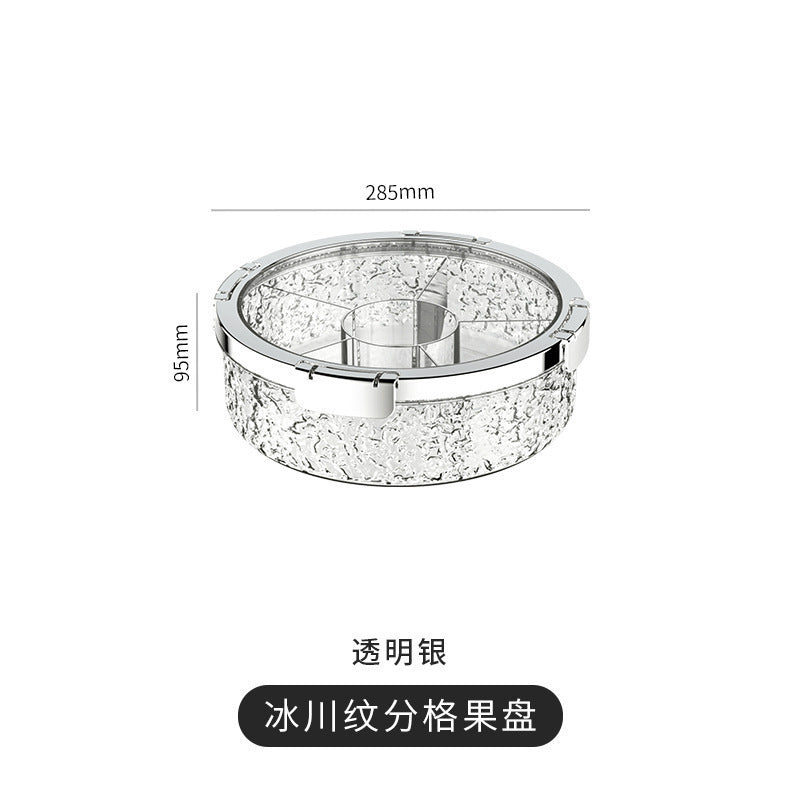 Light luxury sealed nut snack storage box, living room dried fruit plate, household new fruit plate, Chinese New Year candy box with lid