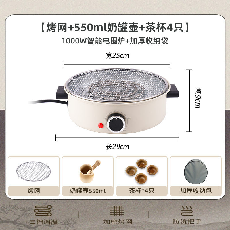 Roasted milk can teapot stove tea can high temperature resistant ceramic tea maker for homewinter heating stove small electric oven
