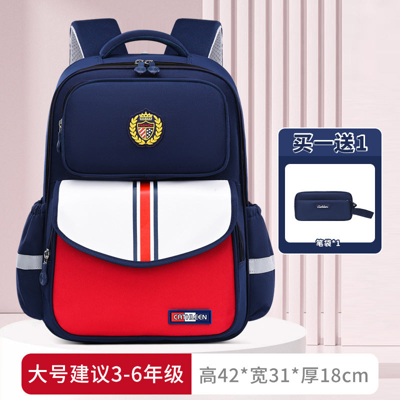 New primary school schoolbags for children in grades 3-6 to reduce the burden and wear-resistant Shaodong students  wholesale, light and cute