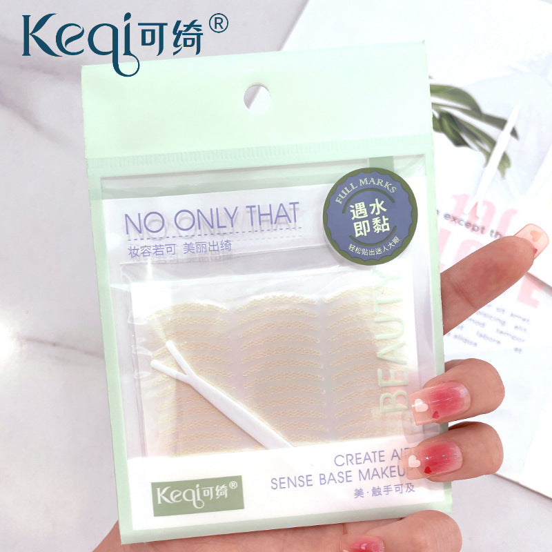 Kaqi glue-free lace mesh invisible double eyelid tapes - water activated, natural seamless look, 192 patches, hot seller