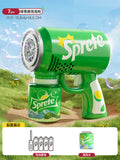 New arrival cute pet bubble gun fully automatic water-proof handheld multi-hole bubble gun gatling boys and girls toys