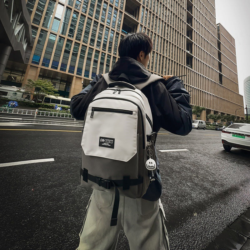 Japanese style backpack men's college student school bag lightweight outing hiking travel backpack women's easiest for match large capacity computer bag