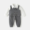 Boyssuit autumn clothing new arrival baby first birthday dress gray stripes suit vest catch zhou gentleman suit