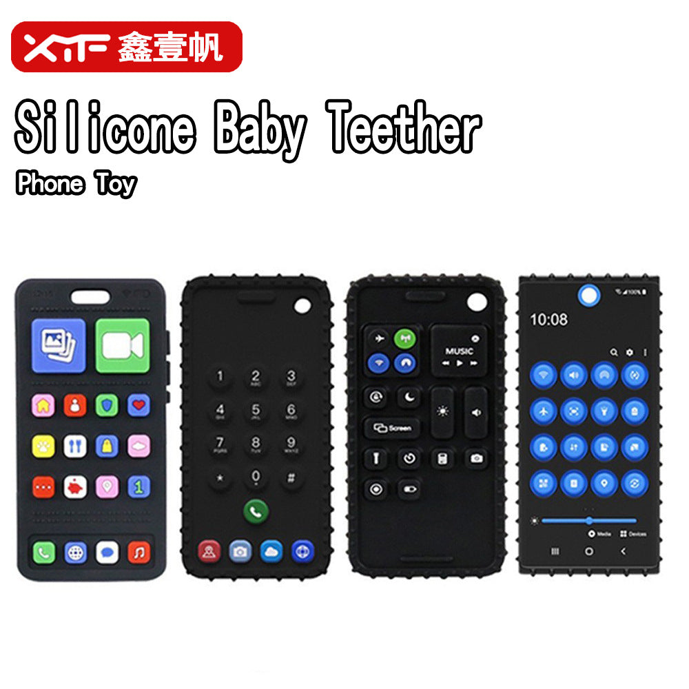 Baby Teether Toy Press Mobile Phone Toothpaste Food Grade Silicone Molar Stick Remote Control Baby Toy