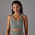 new arrival seamless quick-drying yoga clothes sexy back bubble wrap push-up sports bra running fitness vest for women