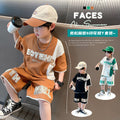 Boys' summer outfit: trendy short-sleeve set - cool & stylish  new arrival - big & middle kids - chic & fashionable summer look for boys