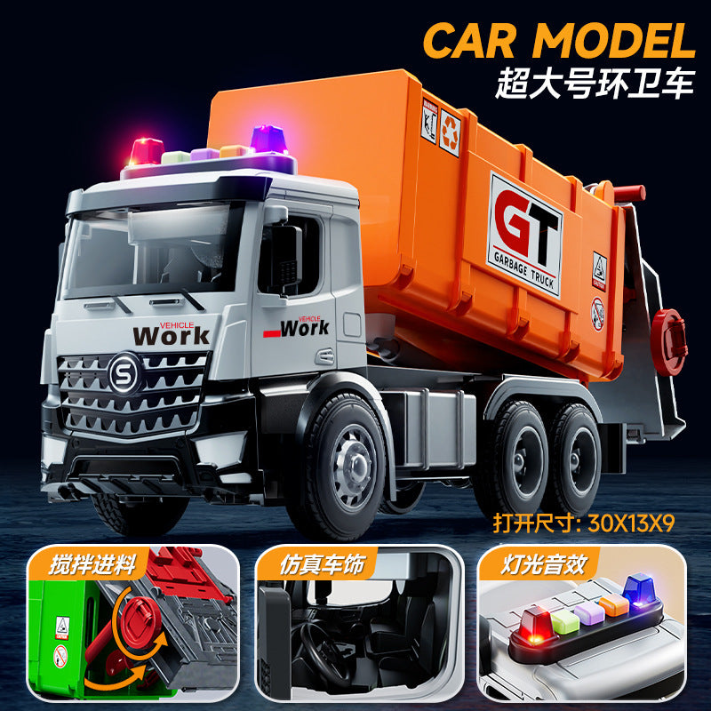 Kidsartificial city ladder fire truck toy boy engineering vehicle sanitation sprinkler inertia sound and light car model