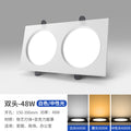 White shell double-headed downlight 2*24w neutral light [open 15*30cm hole]
