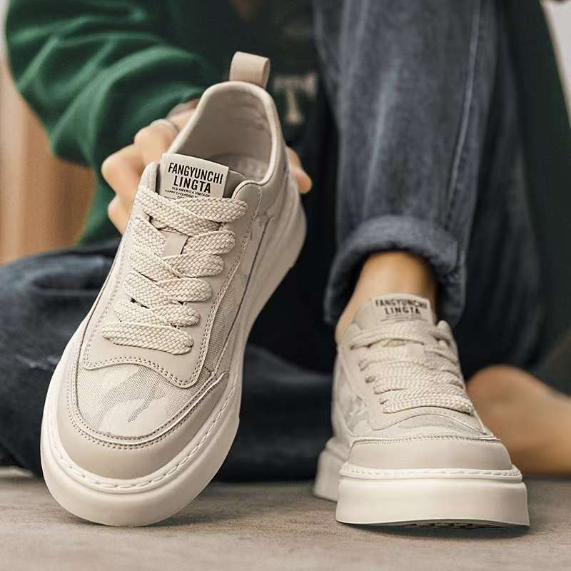 Canvas men's shoes spring breathable deodorizing filter black cloth shoes best selling camouflage sneakers non-slip heightening casual sports trendy shoes