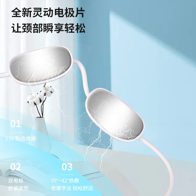 Pendant massager, hanging neck cervical massager, shoulder and neck hot compress hanging electric pulse neck protector, portable hanging neck massage