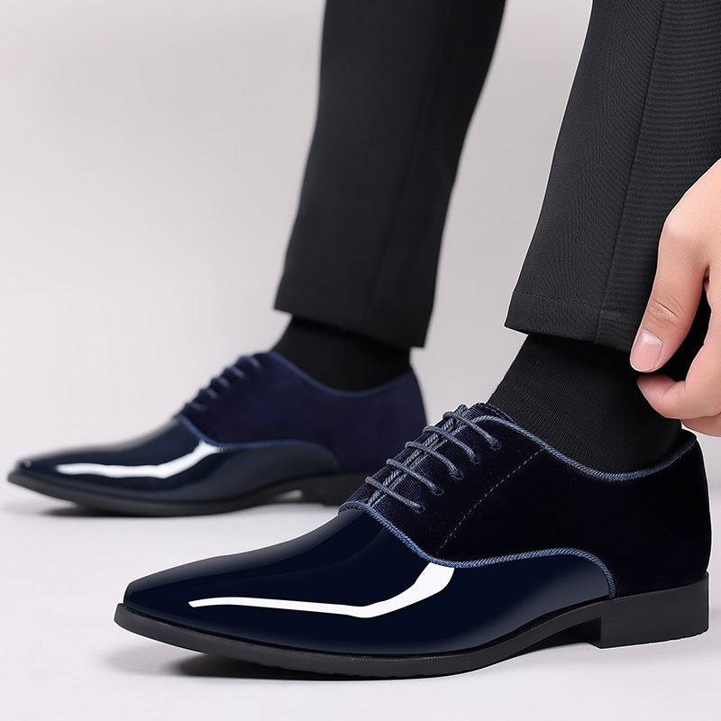 Men's formal business leather shoes - lightweight, trendy, low-cut, british style, pointed toe, in-stock, wedding/groom shoes