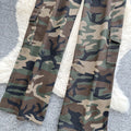 American retro hot girl camo print high-waisted wide-leg pants - women's  autumn workwear-inspired casual denim straight-leg trousers