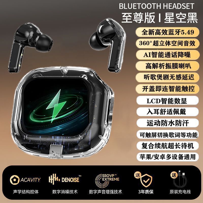 Color screen bluetooth headset wireless airmax dopamine high appearance running noise reduction in-ear yancai bone conduction