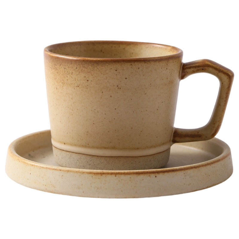 Retro japanese style mug kiln clay cup afternoon tea latte latte cup cake dessert plate for home mug
