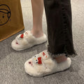 2024 autumn/winter outerwear fuzzy slippers - new trendy thick-soled, versatile indoor anti-slip cotton slippers with plush foot covering