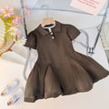 Girls' summer dress - preppy korean style,  new arrival, stylish short-sleeve turn-down collar fashion dress, casual