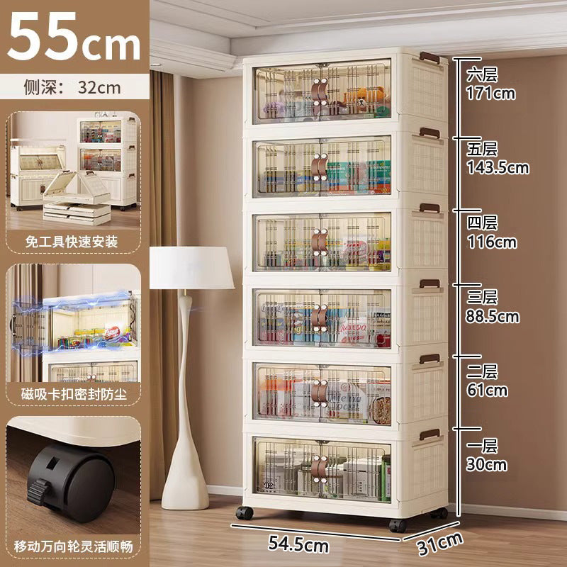 Folding cabinet double door storage cabinet large capacity bedroom baby wardrobe plastic installation-free floor-standing cabinet one piece minimum
