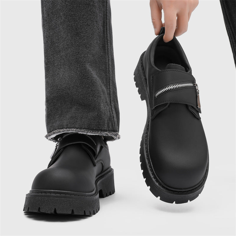 Derby shoes men's new arrival matte classy sense mencasual black british style mickey big head workwear small leather shoes