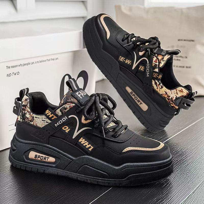 Men's shoes 2026 new spring trendy bestseller versatile leather casual sneakers student height increasing athletic fashion shoes for men