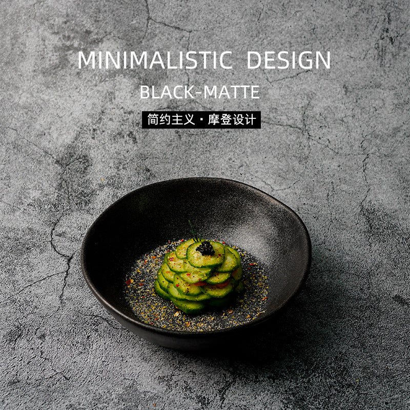 Vintage irregular creative tableware ceramic salad bowl home restaurant dessert bowl minimalist western food rice bowl
