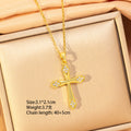[titanium steel] fashion cross-border hot-selling cross necklace for women, simple, fashionable, high-end, versatile sweater chain jewelry