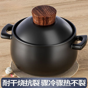 Casserole high temperature resistant stew pot soup casserole explosion-proof for home cooking porridge double ears large capacity open flame high temperature resistant soup pot
