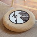 Futon pouf, tatami floor, bay window, retro coffee table, pouf, living room floor cushion, hemp rope meditation stool
