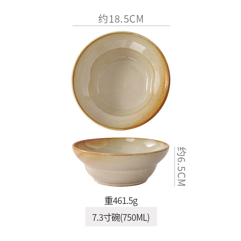 Vintage aesthetic ceramic rice & dessert bowl - high-end tableware for restaurants & hotels - fruit salad, snack, and breakfast bowl