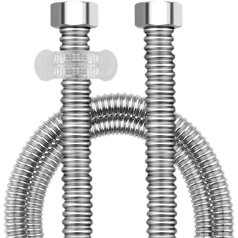 304 stainless steel corrugated hose, 1/2" (4-point) flexible metal water pipe for home water heaters, hot and cold water supply lines