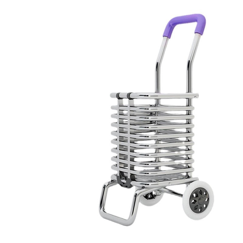 Grocery cart small trolley for home foldable lightweight shopping trolley elderly climbing stairs pulling goods trolley shopping cart