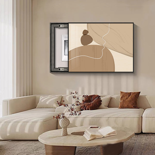 Wabi Sand Wind Restaurant Meter Box Decorative Painting Modern Simple Distribution Box Block Hanging Painting Weak Electric Box Decorative Mural