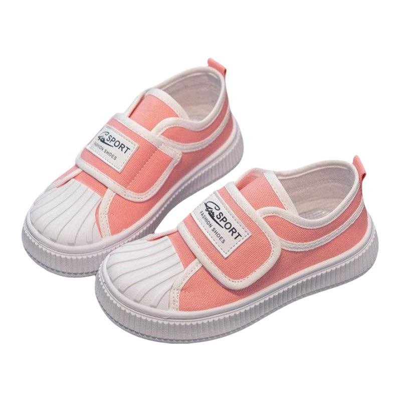 Girls' shell toe canvas shoes breathable boys' athletic sneakers  new spring/autumn kids' casual white shoes trendy