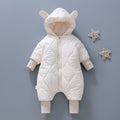 Infant and toddler onesies, fleece-lined and cotton-padded rompers, newborn hooded quilted winter outfits, stylish outdoor wear