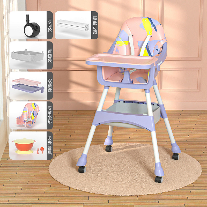 Baby Children Height and Thicker Multifunctional Adjustable Children's Home Mobile Dining Chair Plastic Foldable Customizable
